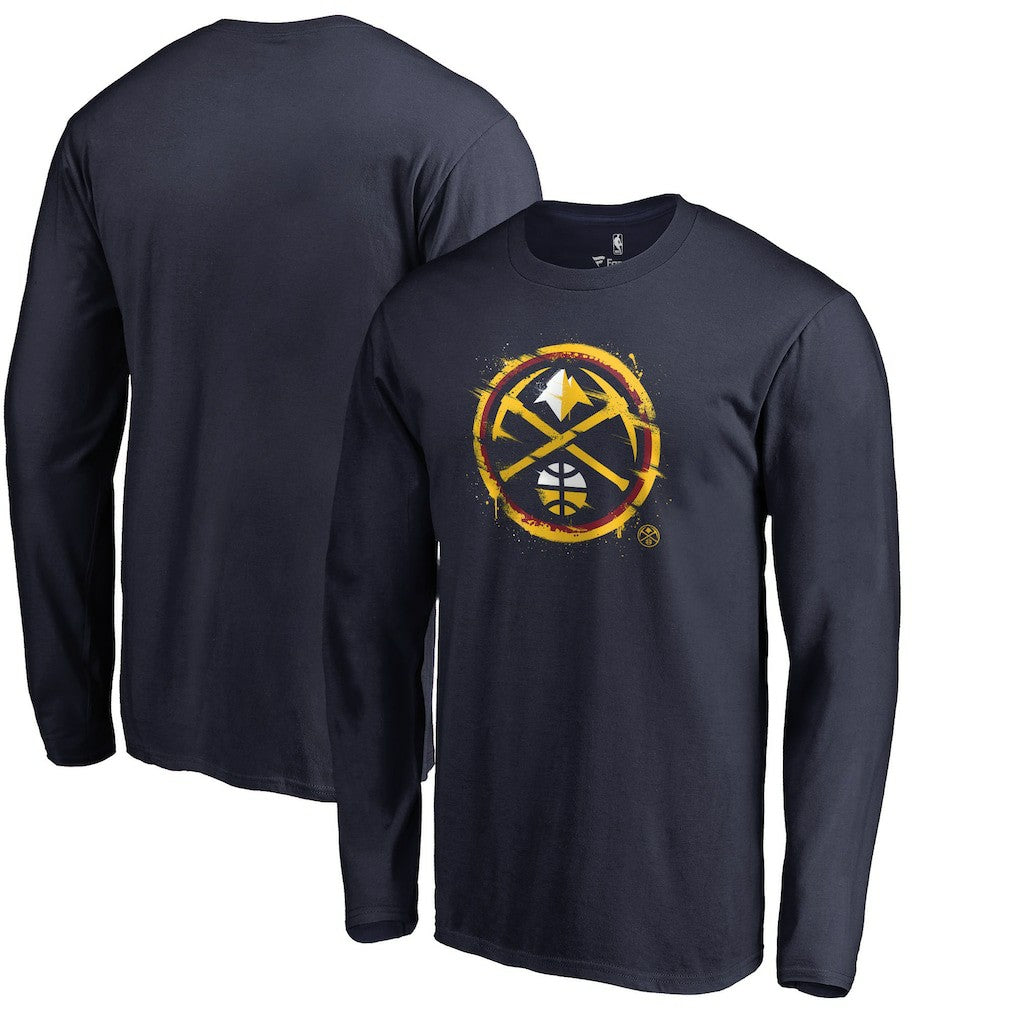 NBA Denver Nuggets Splatter Logo Long Sleeve T-Shirt sale