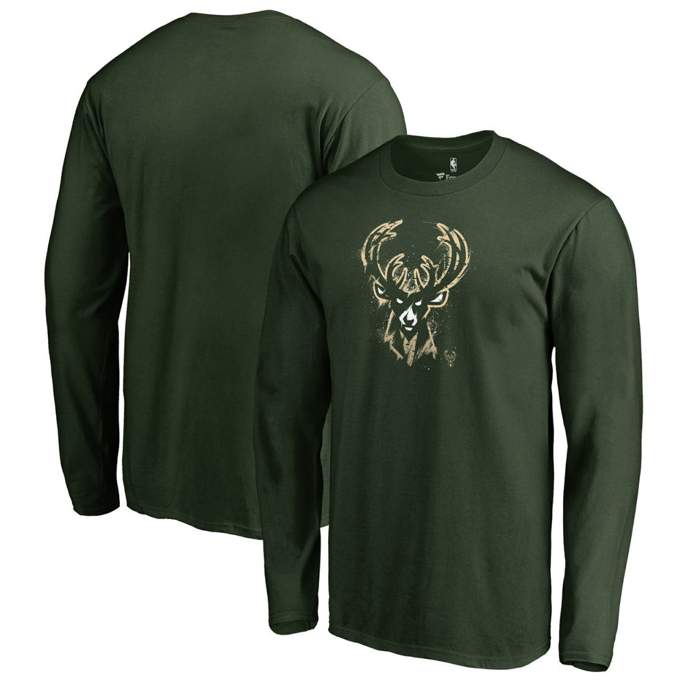 NBA Milwaukee Bucks Splatter Logo Long Sleeve T-Shirt