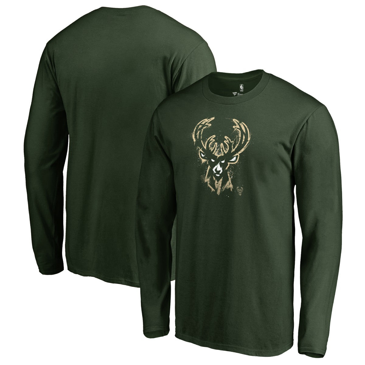 NBA Milwaukee Bucks Splatter Logo Long Sleeve T-Shirt