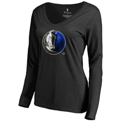 NBA Dallas Mavericks Women's Midnight Mascot Long Sleeve V-Neck T-Shirt sale