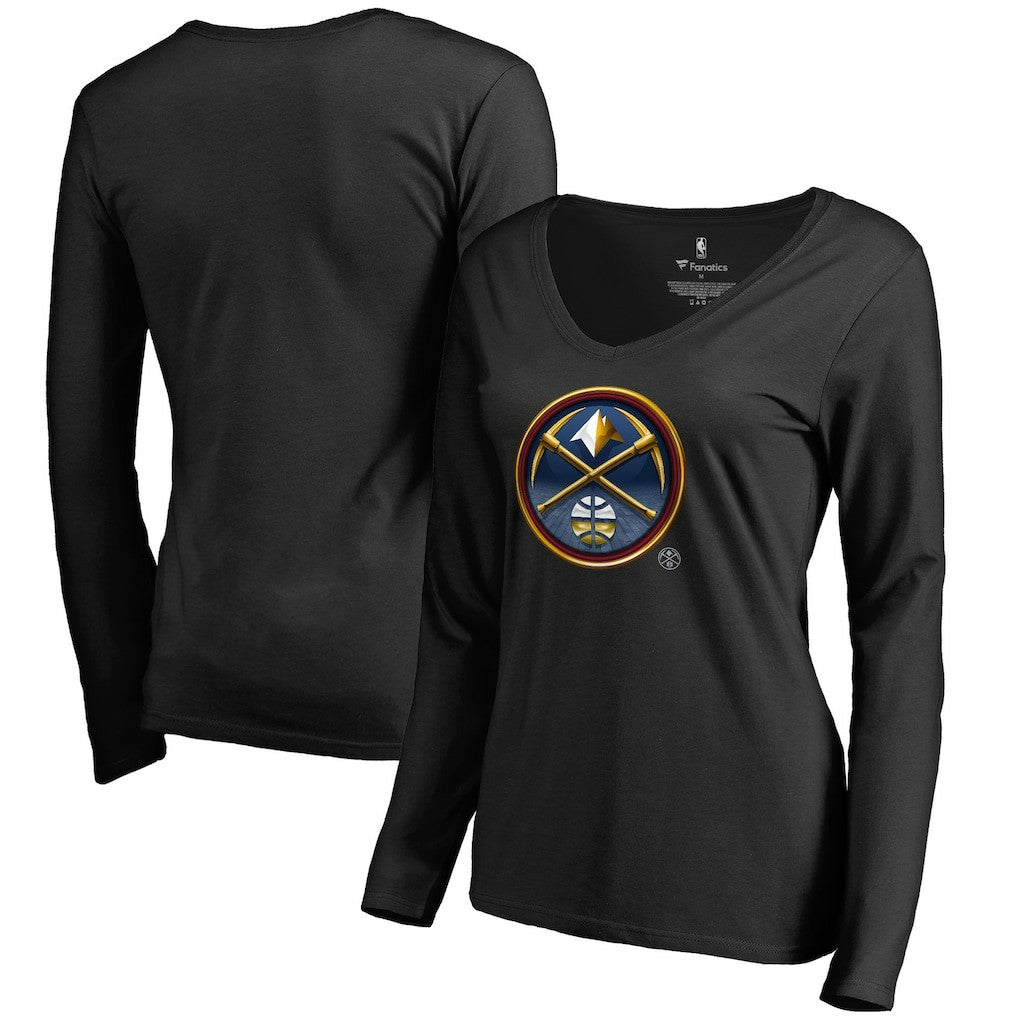 NBA Denver Nuggets Women's Midnight Mascot Long Sleeve V-Neck T-Shirt sale