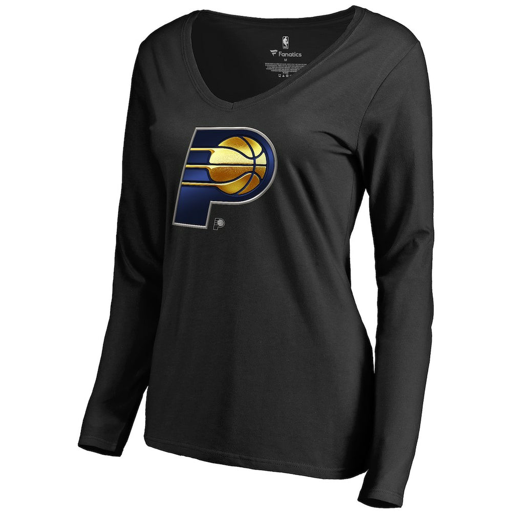 NBA Indiana Pacers Women's Midnight Mascot Long Sleeve V-Neck T-Shirt