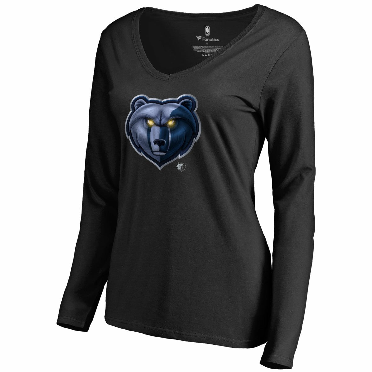 NBA Memphis Grizzlies Women's Midnight Mascot Long Sleeve V-Neck T-Shirt