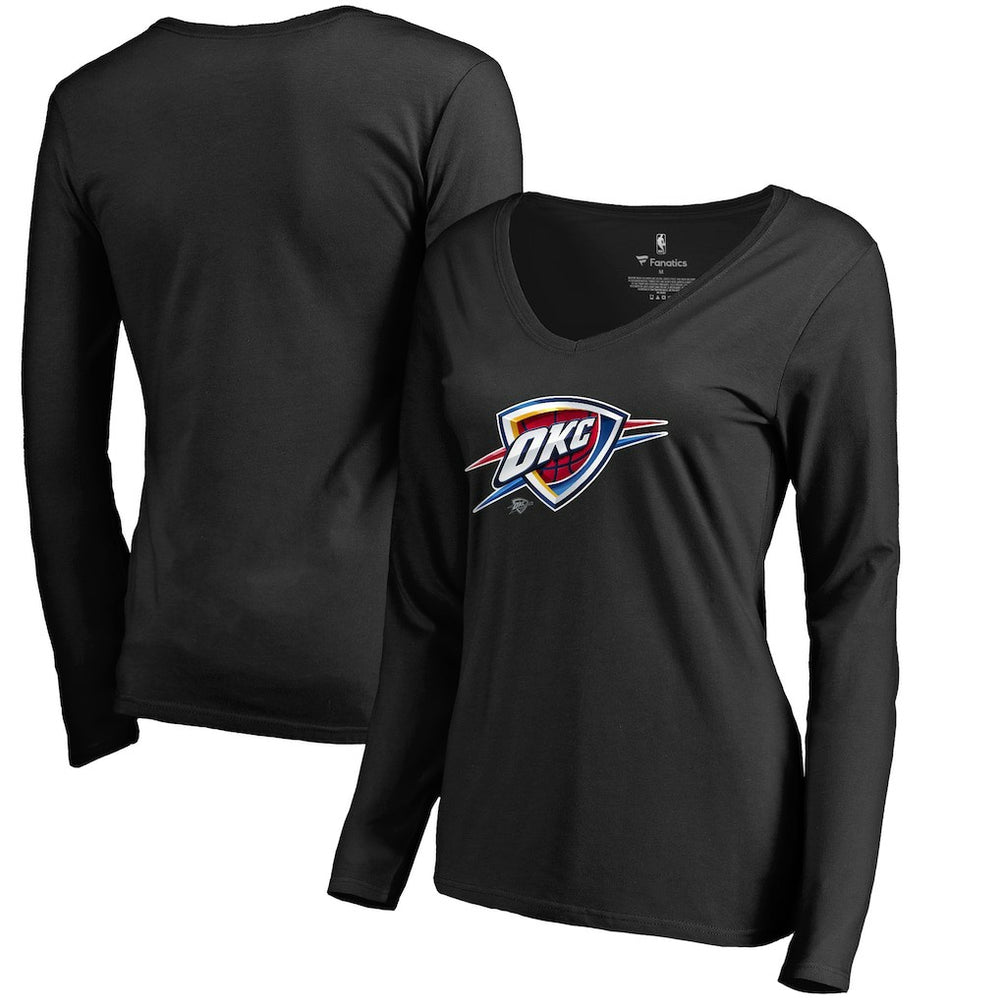 NBA Oklahoma City Thunder Women's Midnight Mascot Long Sleeve V-Neck T-Shirt
