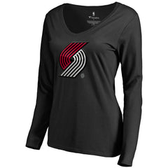 NBA Portland Trail Blazers Women's Midnight Mascot Long Sleeve V-Neck T-Shirt