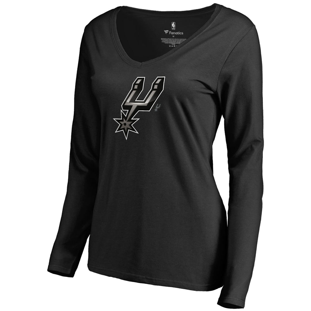 NBA San Antonio Spurs Women's Midnight Mascot Long Sleeve V-Neck T-Shirt