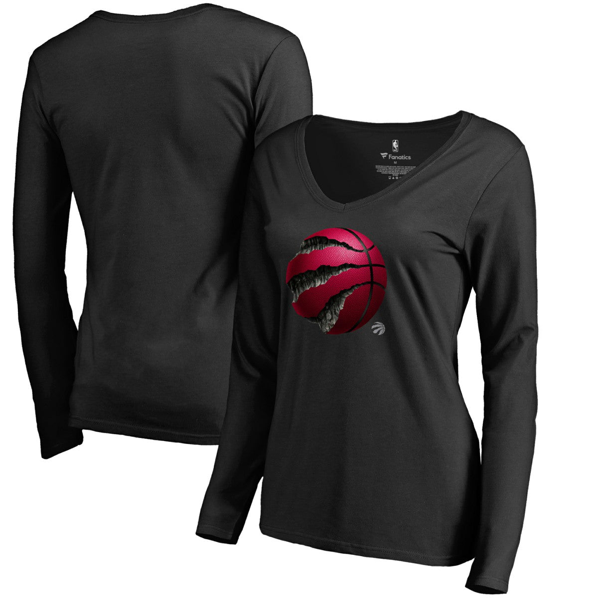 NBA Toronto Raptors Women's Midnight Mascot Long Sleeve V-Neck T-Shirt