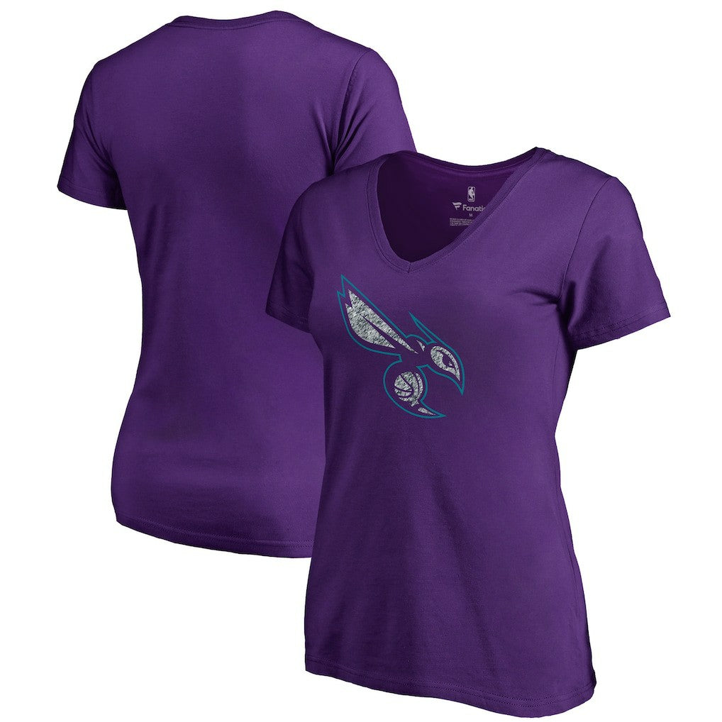 NBA Charlotte Hornets Women's Static Logo V-Neck T-Shirt