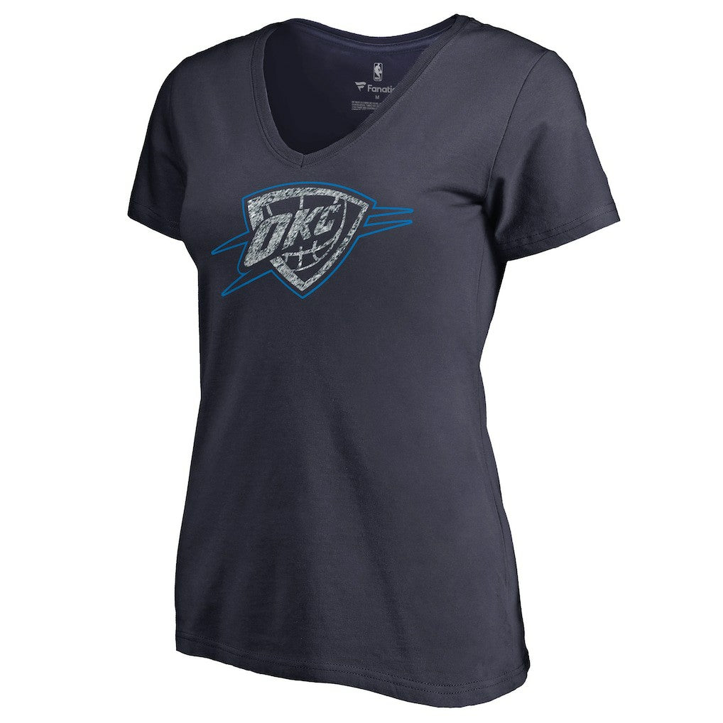 NBA Oklahoma City Thunder Women's Static Logo V-Neck T-Shirt