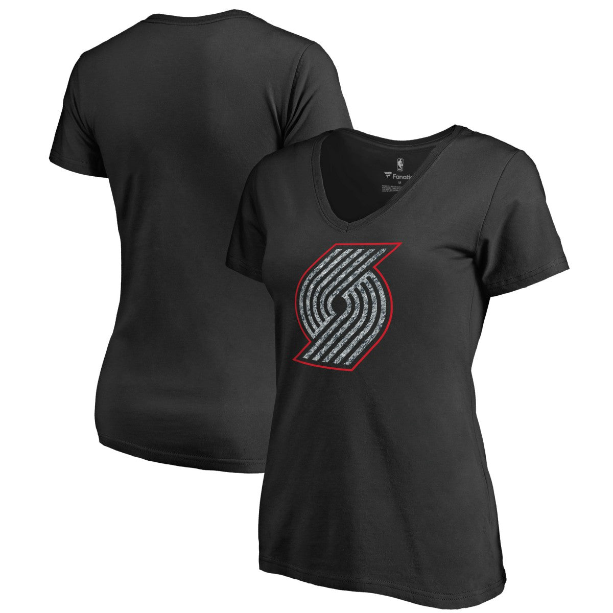 NBA Portland Trail Blazers Women's Static Logo V-Neck T-Shirt