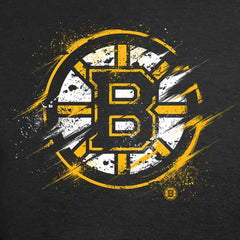 NHL Black Boston Bruins Splatter Logo T-Shirt