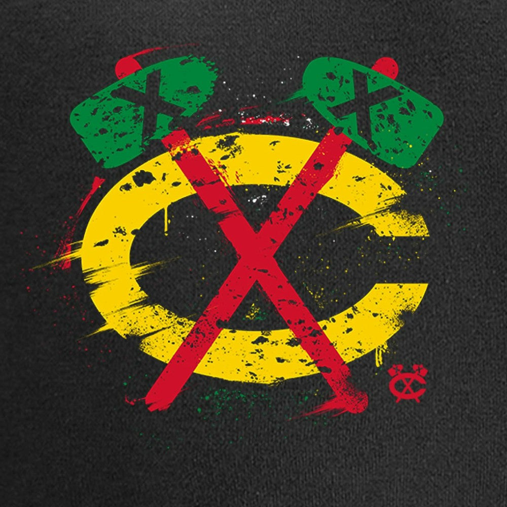 NHL Black Chicago Blackhawks Splatter Logo T-Shirt