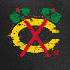 NHL Black Chicago Blackhawks Splatter Logo T-Shirt