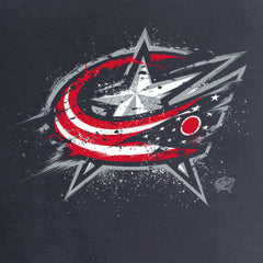NHL Navy Columbus Blue Jackets Women's Splatter Logo V-Neck T-Shirt