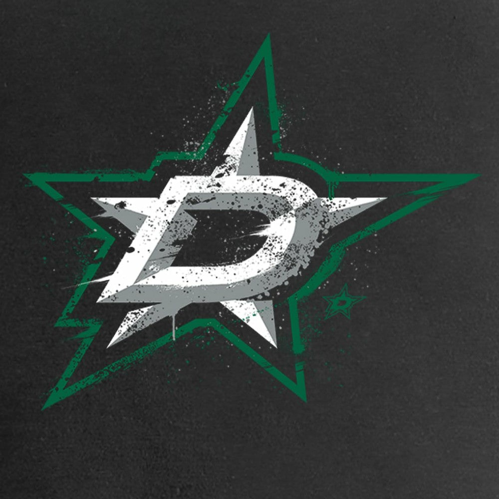 NHL Black Dallas Stars Women's Splatter Logo V-Neck T-Shirt