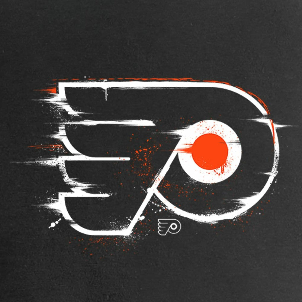 NHL Black Philadelphia Flyers Women's Splatter Logo V-Neck T-Shirt