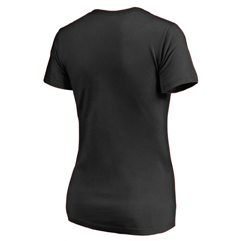 NHL Black Philadelphia Flyers Women's Splatter Logo V-Neck T-Shirt