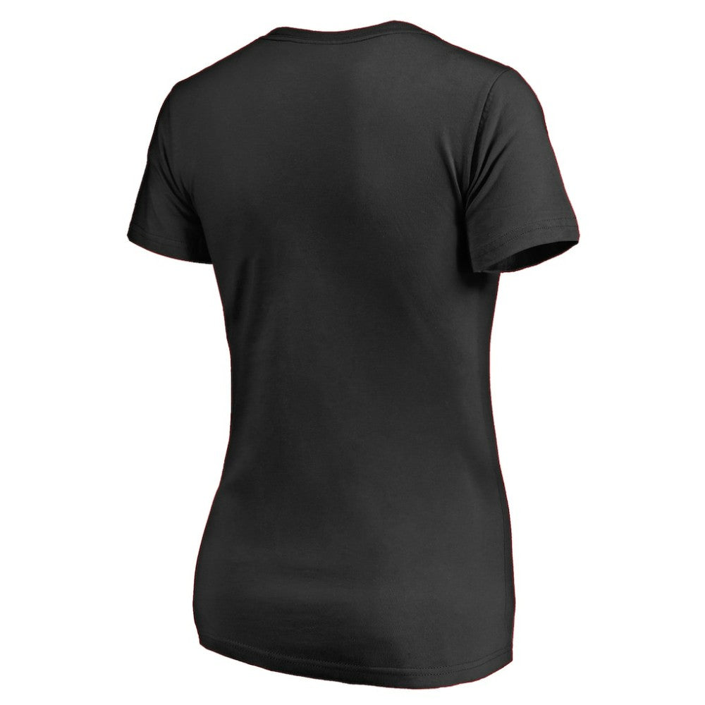 NHL Black Pittsburgh Penguins Women's Splatter Logo V-Neck T-Shirt
