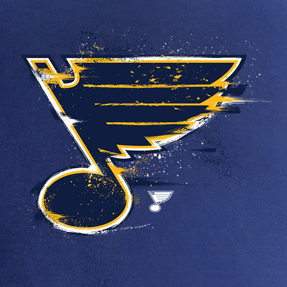 NHL Royal St. Louis Blues Women's Splatter Logo V-Neck T-Shirt