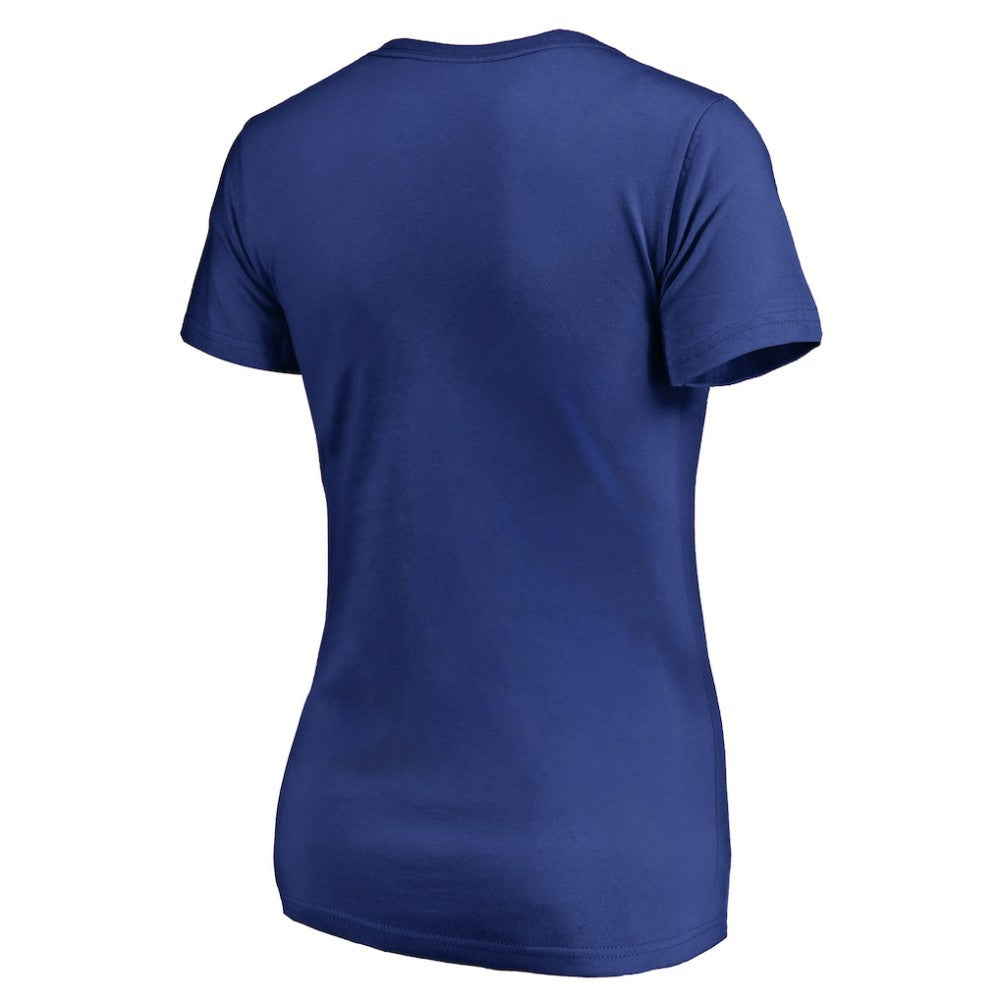 NHL Blue Tampa Bay Lightning Women's Splatter Logo V-Neck T-Shirt