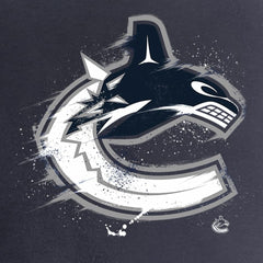 NHL Navy Vancouver Canucks Women's Splatter Logo V-Neck T-Shirt