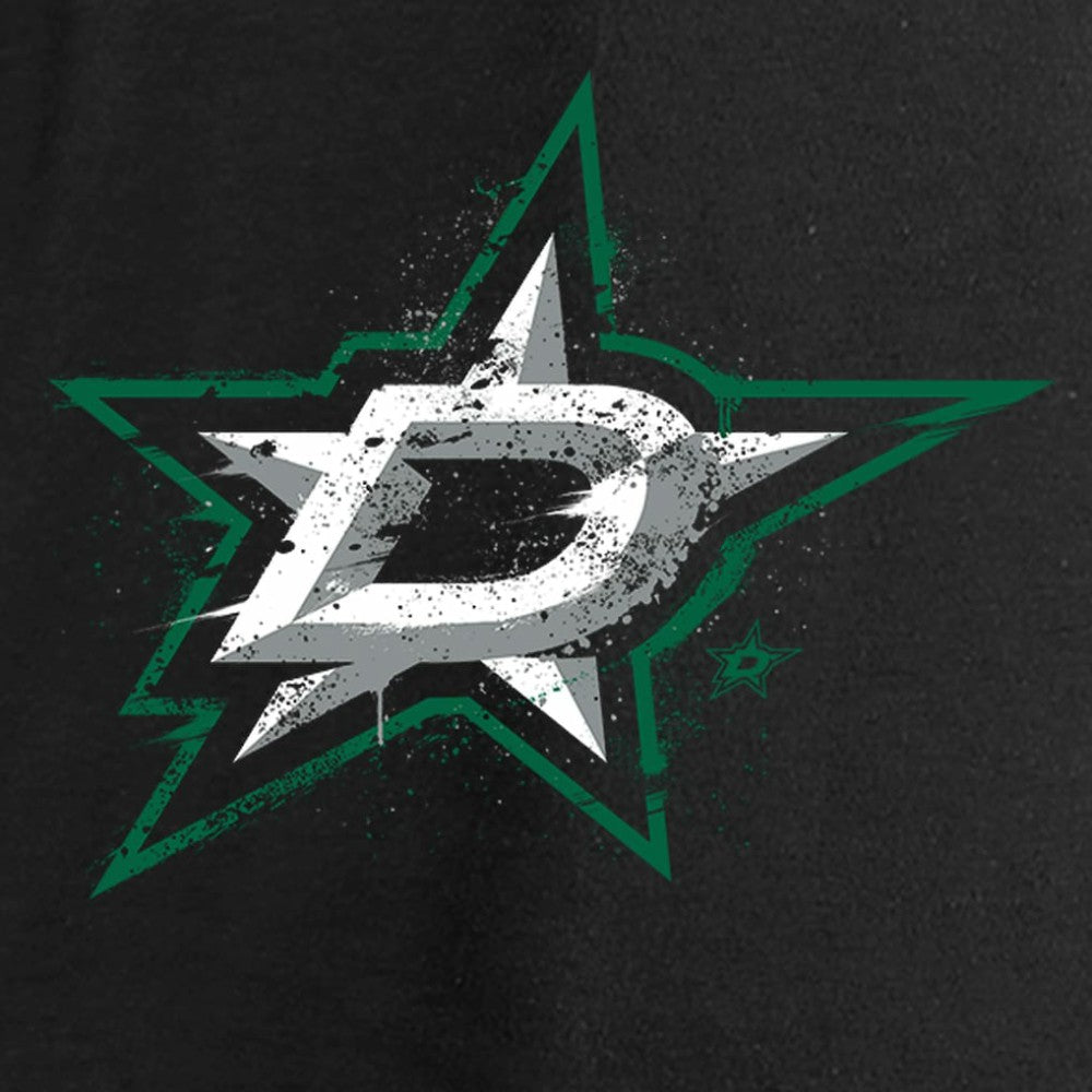 NHL Black Dallas Stars Women's Splatter Logo V-Neck Long Sleeve T-Shirt