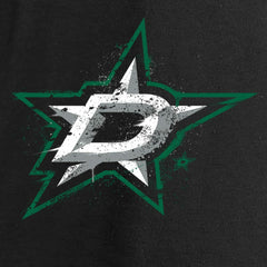 NHL Black Dallas Stars Women's Splatter Logo V-Neck Long Sleeve T-Shirt
