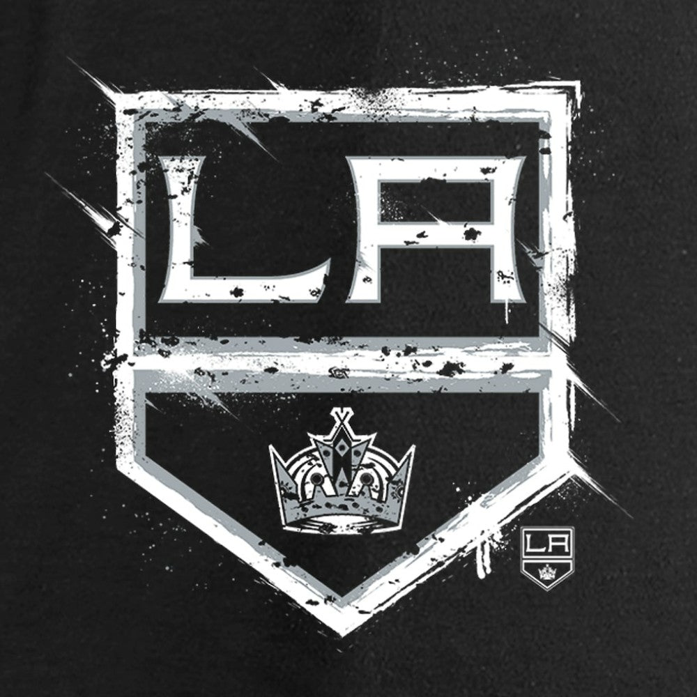 NHL Black Los Angeles Kings Women's Splatter Logo V-Neck Long Sleeve T-Shirt