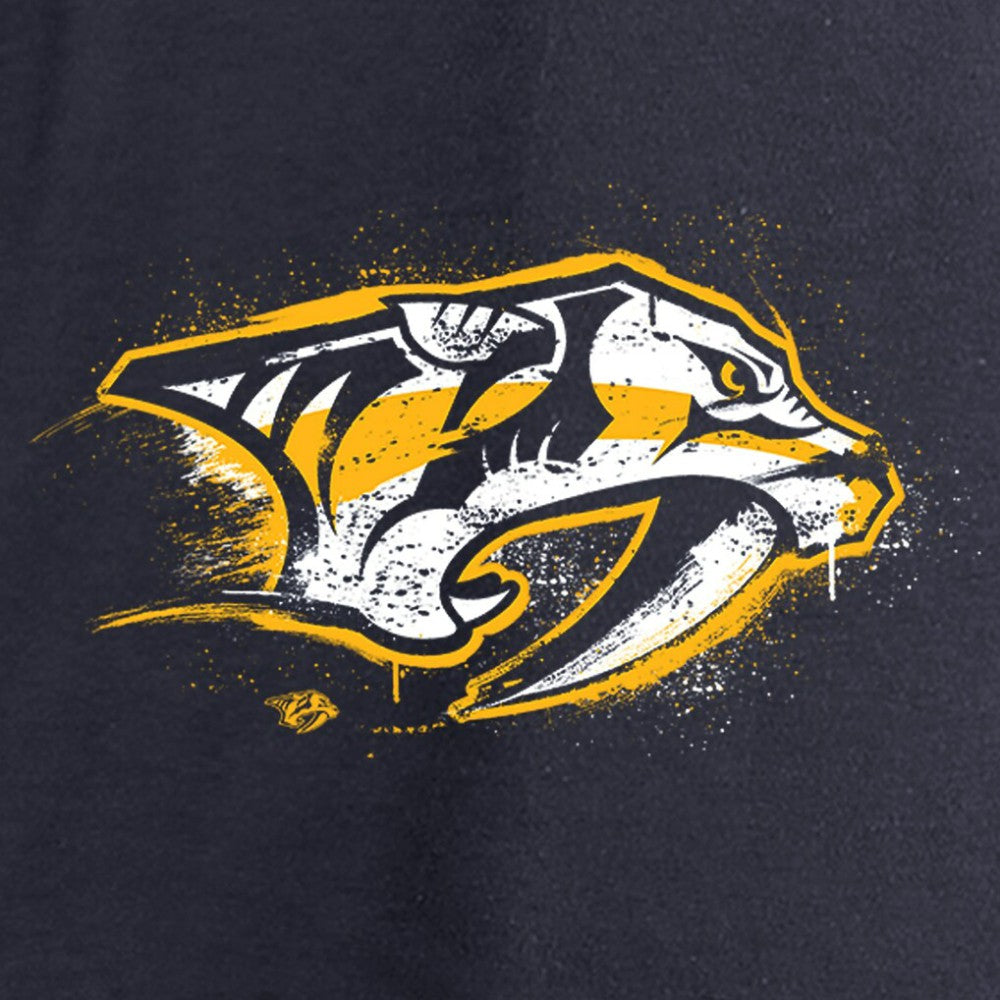 NHL Navy Nashville Predators Women's Splatter Logo V-Neck Long Sleeve T-Shirt