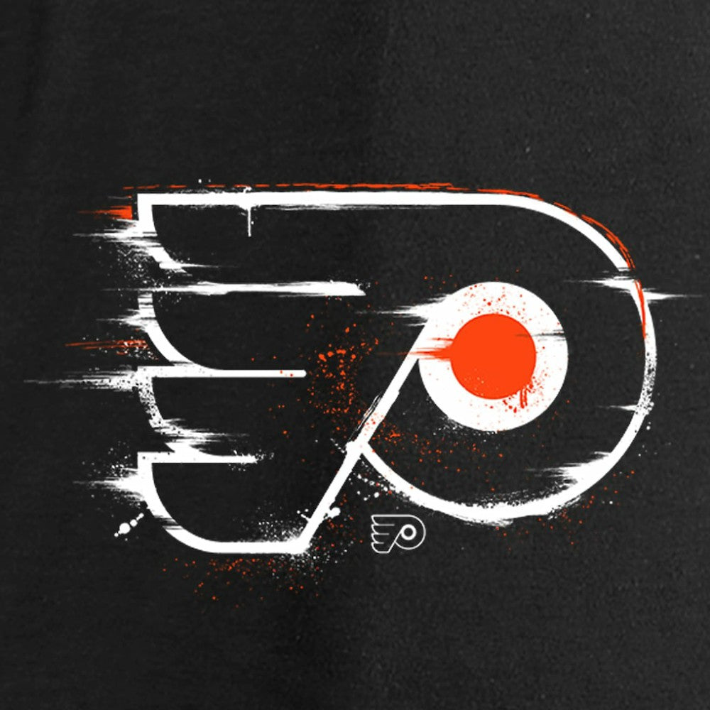 NHL Black Philadelphia Flyers Women's Splatter Logo V-Neck Long Sleeve T-Shirt