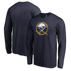 NHL Navy Buffalo Sabres Splatter Logo Long Sleeve T-Shirt