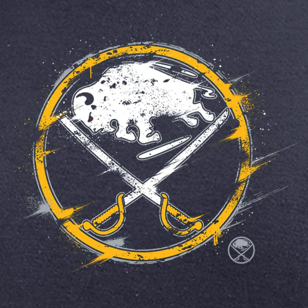 NHL Navy Buffalo Sabres Splatter Logo Long Sleeve T-Shirt