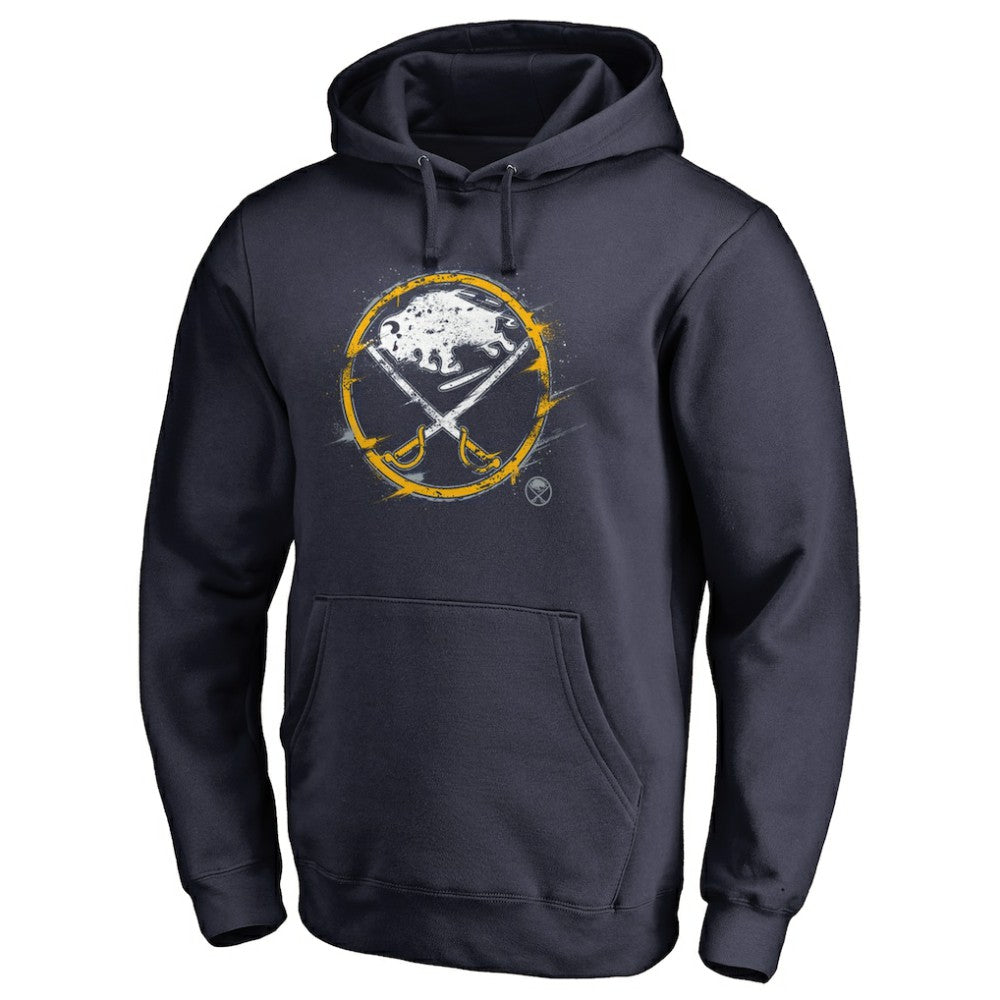 NHL Navy Buffalo Sabres Splatter Logo Pullover Hoodie