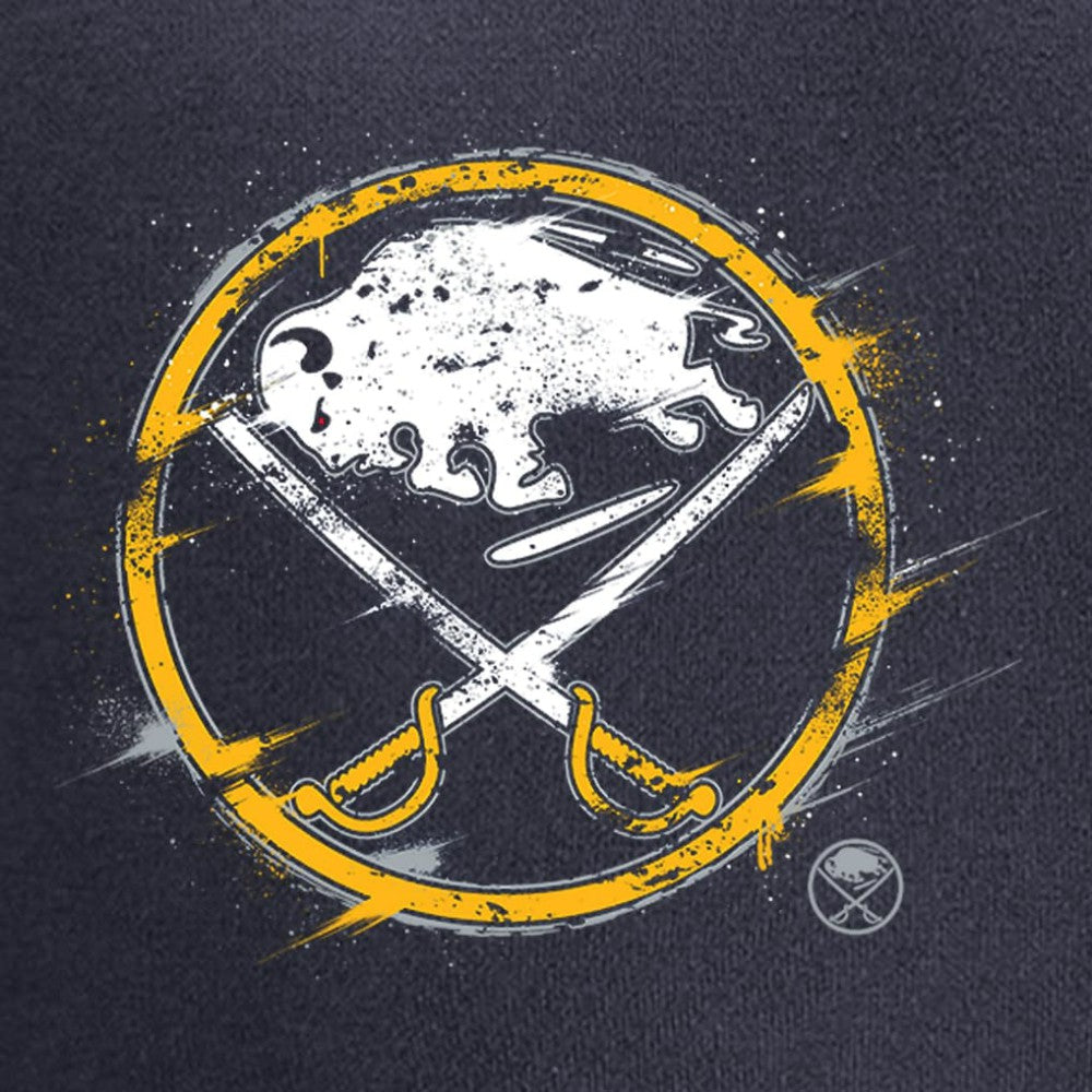 NHL Navy Buffalo Sabres Splatter Logo Pullover Hoodie