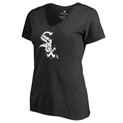 MLB Chicago White Sox Women's Splatter Logo V-Neck T-Shirt