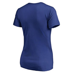 MLB Los Angeles Dodgers Women's Splatter Logo V-Neck T-Shirt