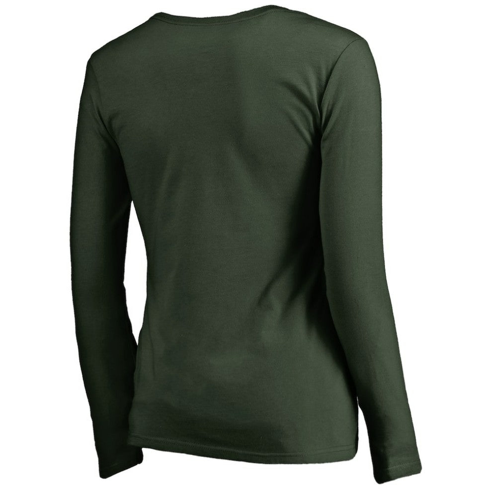 MLB Athletics Women's Splatter Logo Long Sleeve V-Neck T-Shirt