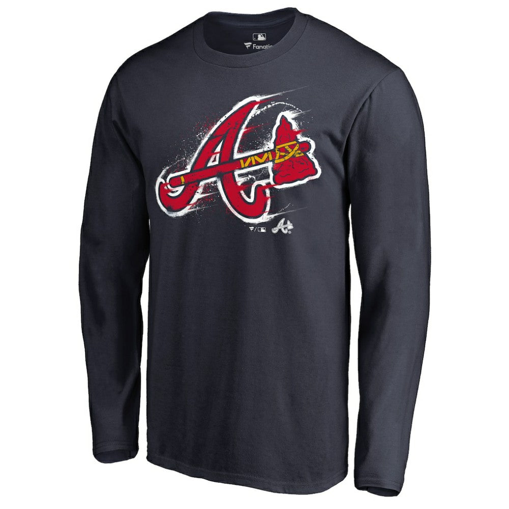 MLB Atlanta Braves Splatter Logo Long Sleeve T-Shirt