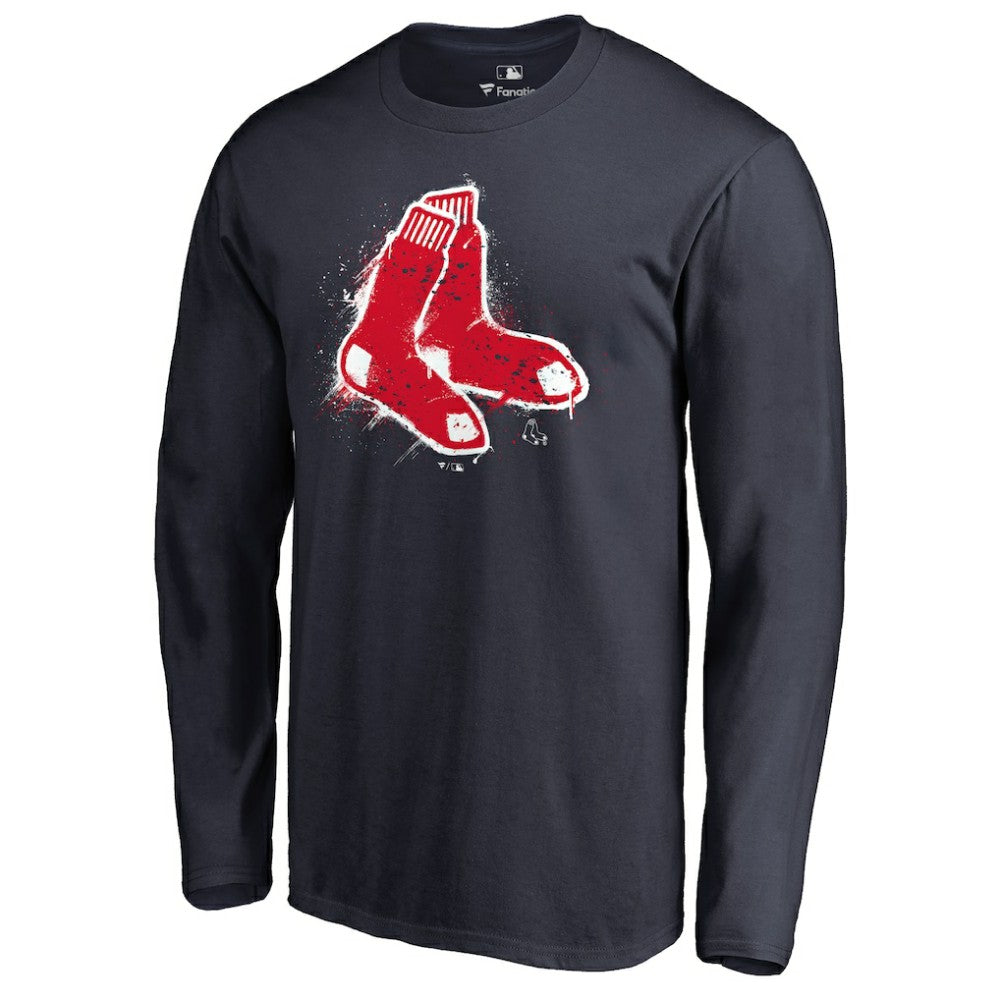 MLB Boston Red Sox Splatter Logo Long Sleeve T-Shirt