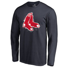 MLB Boston Red Sox Splatter Logo Long Sleeve T-Shirt
