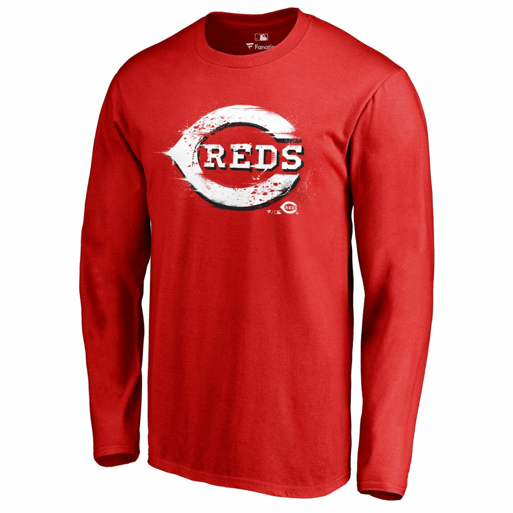 MLB Cincinnati Reds Splatter Logo Long Sleeve T-Shirt