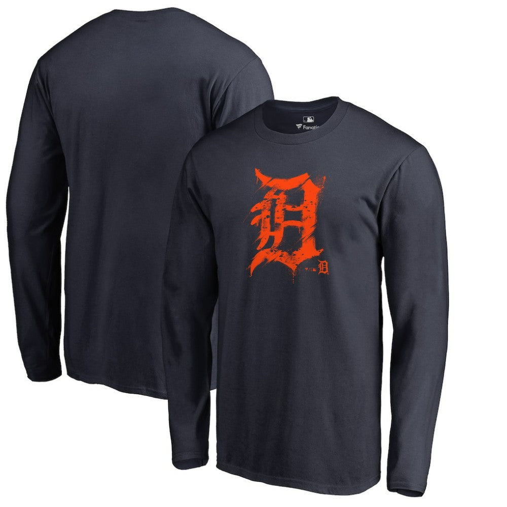 MLB Detroit Tigers Splatter Logo Long Sleeve T-Shirt