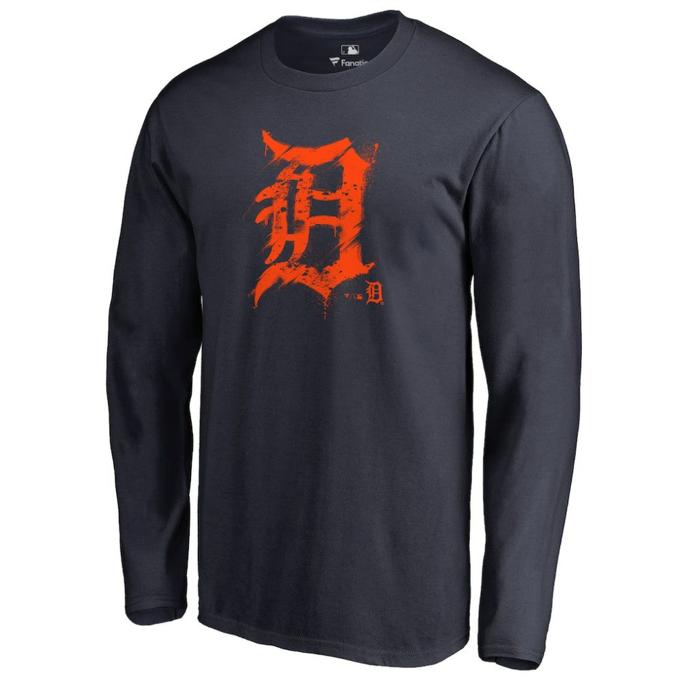 MLB Detroit Tigers Splatter Logo Long Sleeve T-Shirt