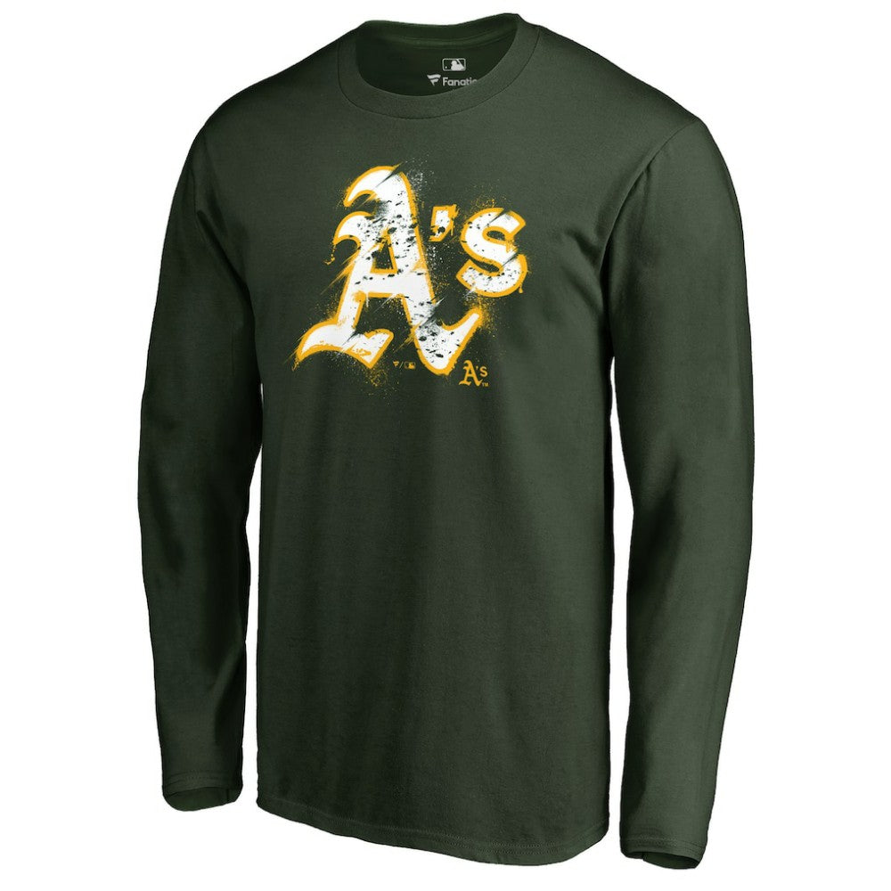 MLB Athletics Splatter Logo Long Sleeve T-Shirt
