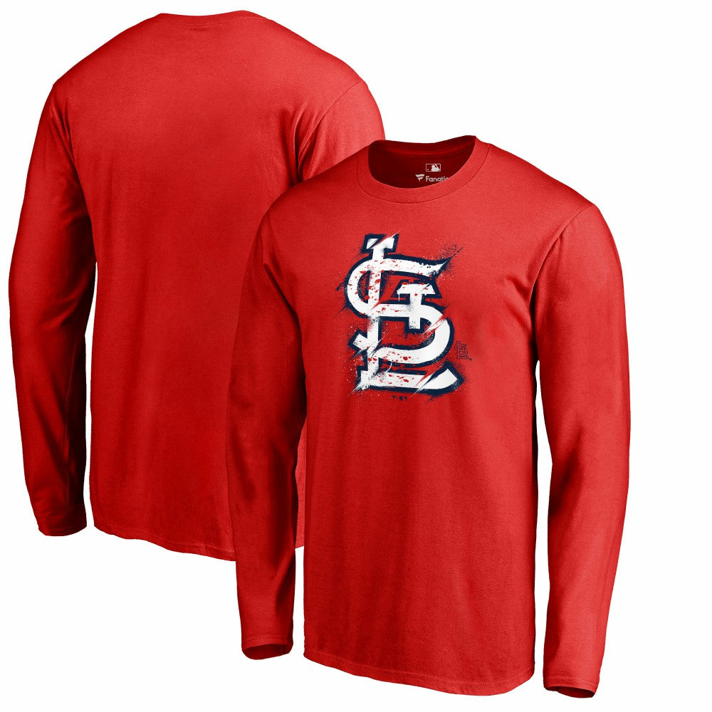 MLB St. Louis Cardinals Splatter Logo Long Sleeve T-Shirt