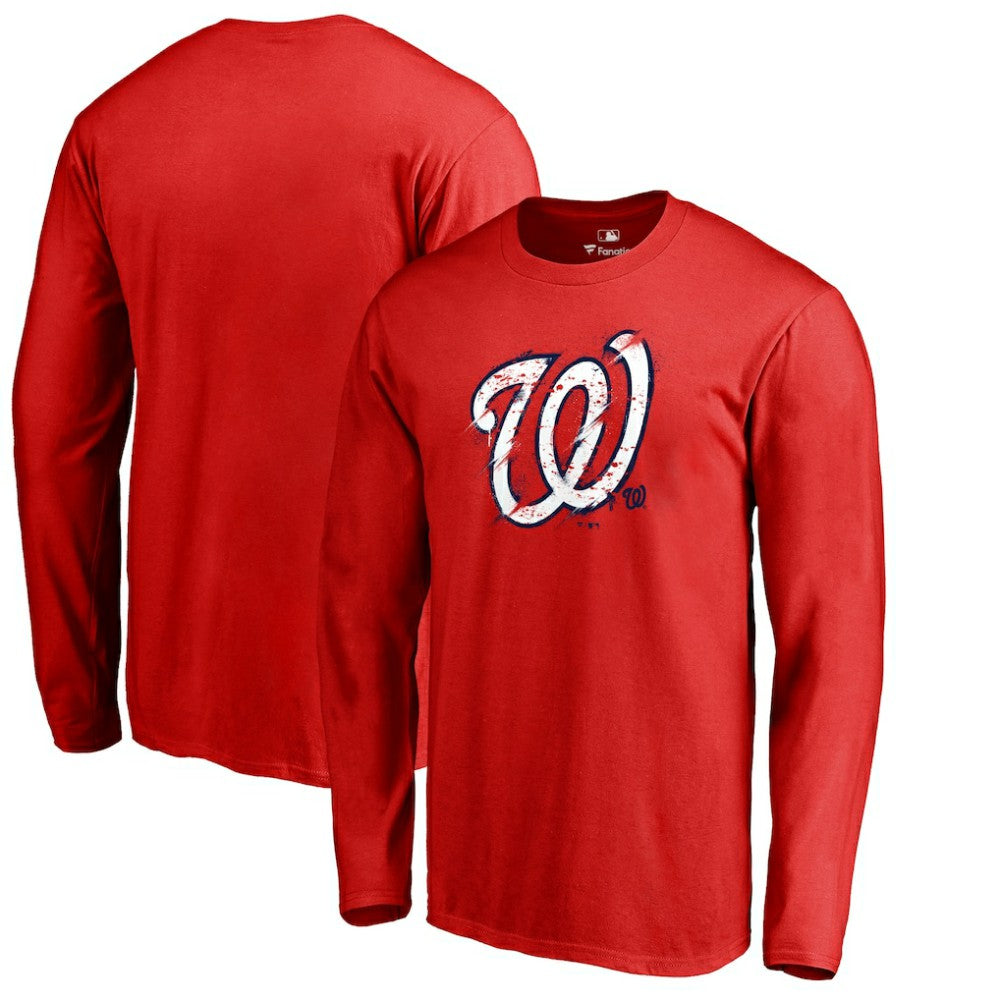 MLB Washington Nationals Splatter Logo Long Sleeve T-Shirt