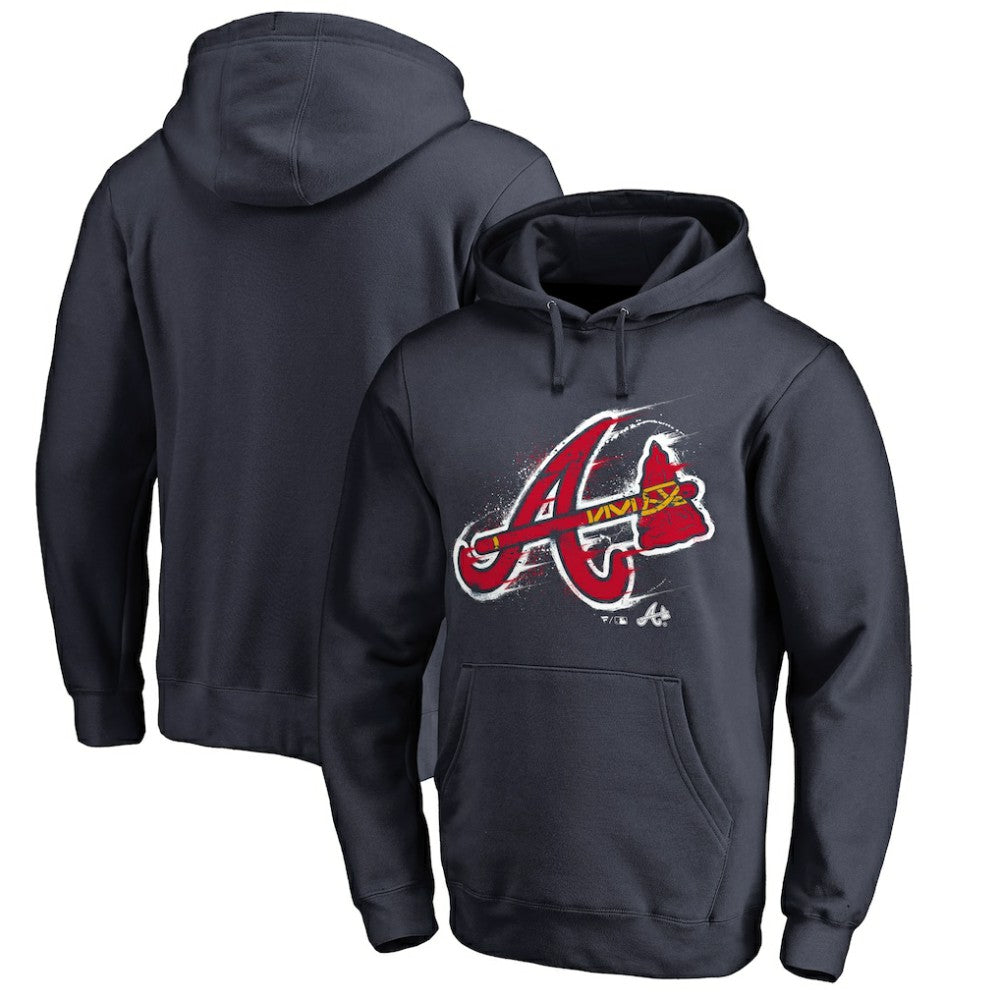 MLB Atlanta Braves Splatter Logo Pullover Hoodie