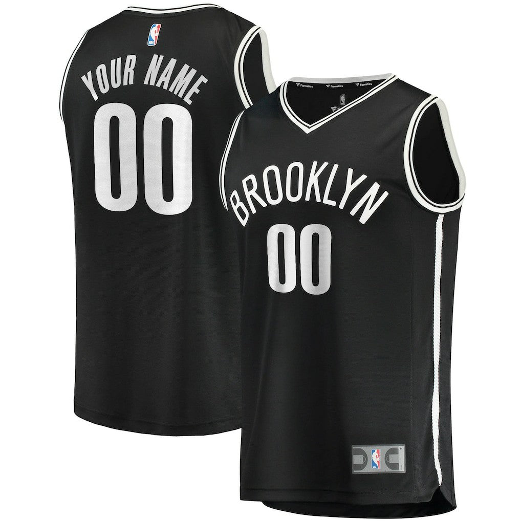 NBA Brooklyn Nets Fast Break Custom Replica Jersey Black