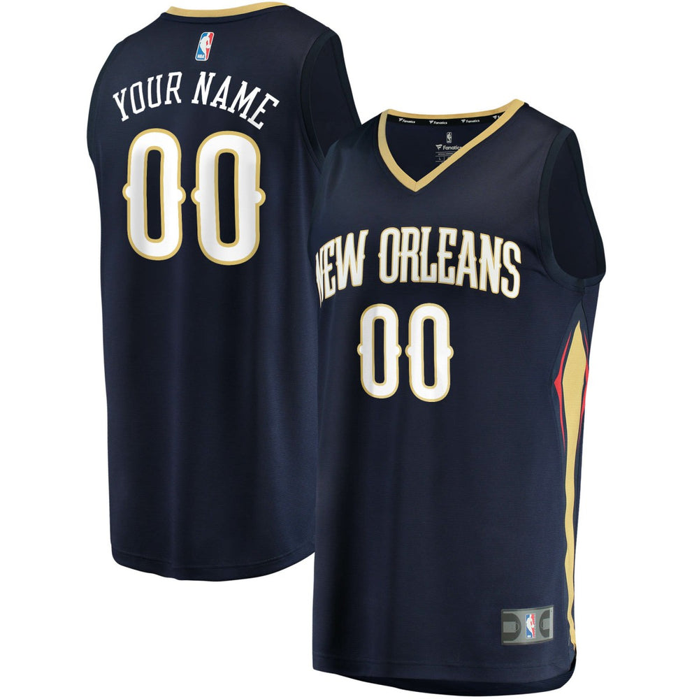 NBA New Orleans Pelicans Fast Break Custom Replica Jersey Navy