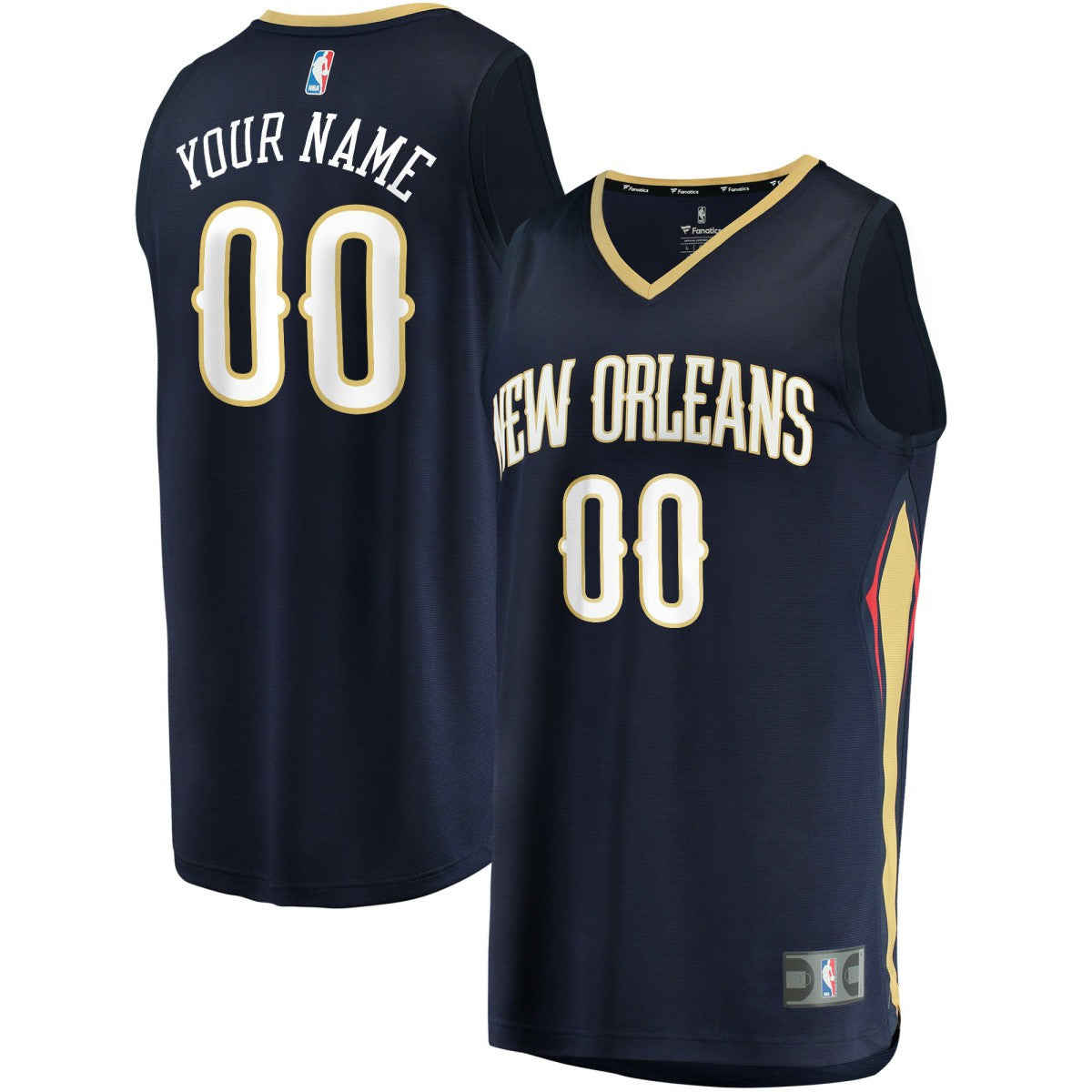 NBA New Orleans Pelicans Fast Break Custom Replica Jersey Navy